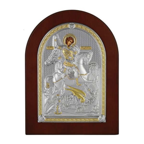 Сребърна икона Свети Георги, MA/E1530MX, 18×24см | HappyMarket.bg Сребърна икона Свети Георги, MA/E1530MX, 18×24см | Икони