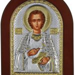 Сребърна цветна икона с бяла рамка на Исус Христос, MA/E1107AX-C, 20×26см  |  Икони