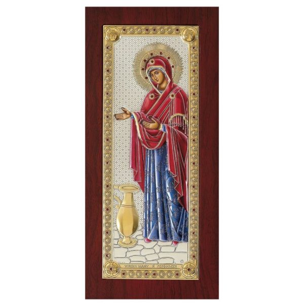Сребърна икона с цвят Богородица „Геронтиса“, MA/E1202VX-C, 16,5X37см | HappyMarket.bg Сребърна икона с цвят Богородица „Геронтиса“, MA/E1202VX-C, 16,5X37см | Икони