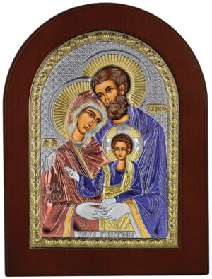 Сребърна цветна икона Светото Семейство, MA/E1105DX-C, 10×14см  |  Икони