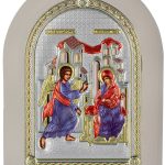 Сребърна цветна икона Свети новомъченици Рафаил, Николай и Ирина, MA/E1144DX-C, 10×14см  |  Икони