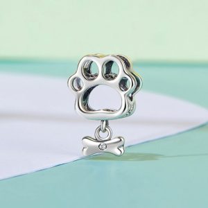 Сребърен талисман "Кучешка лапа и кокъл" - Image 3