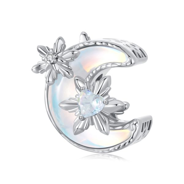 Сребърен талисман „Стъклена луна“ | HappyMarket.bg Сребърен талисман „Стъклена луна“ | Бижута тип Пандора