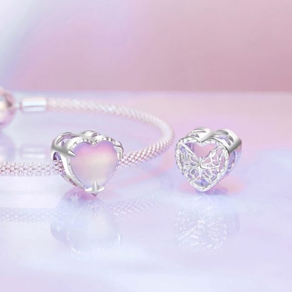Сребърен талисман „Стъклено сърце“ | HappyMarket.bg Сребърен талисман „Стъклено сърце“ | Бижута тип Пандора