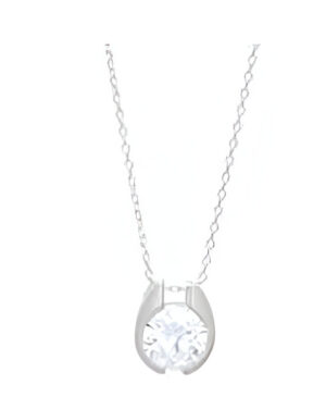 Сребърно колие с масивен цирконий  |  Бижута