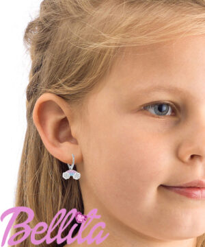 Детските сребърни обеци „Цветна дъга“ тип халка  |  Деца