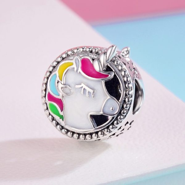 Сребърен талисман тип Пандора „Цветно пони“ | HappyMarket.bg Сребърен талисман тип Пандора „Цветно пони“ | Бижута тип Пандора
