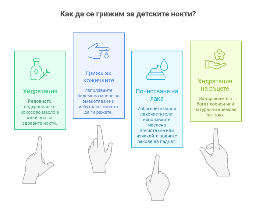 Маникюр за мама и дете: Идеи за забавна игра и безопасна грижа 5 Как да се грижим за детските нокти и маникюр