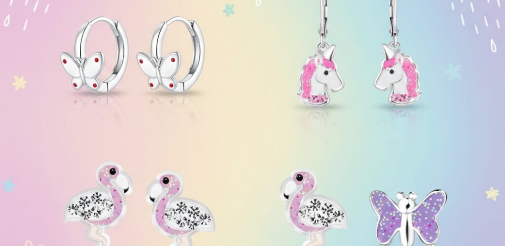 Детски сребърни обеци