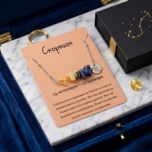 Сребристо зодиакално колие Скорпион | HappyMarket.bg Сребристо зодиакално колие Скорпион | Зодиакални бижута