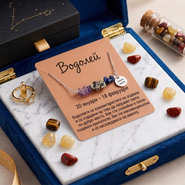 Зодиакално колие Водолей | HappyMarket.bg Зодиакално колие Водолей | Зодиакални бижута
