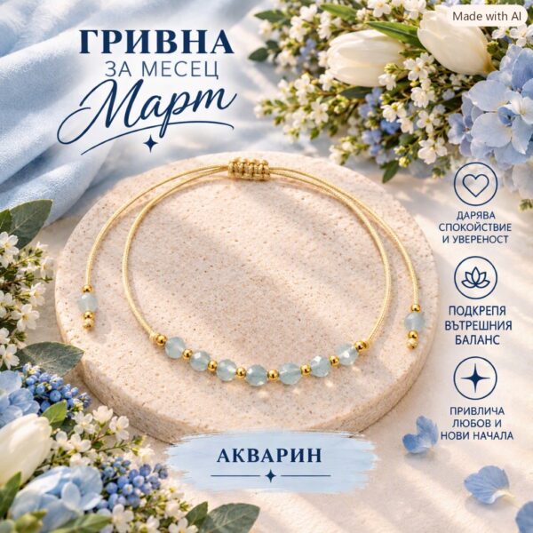 Гривна „Роден през март“  |  Зодиакални бижута