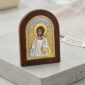 Икона на Св. Архангел Михаил със сребърен обков и дървена рамка